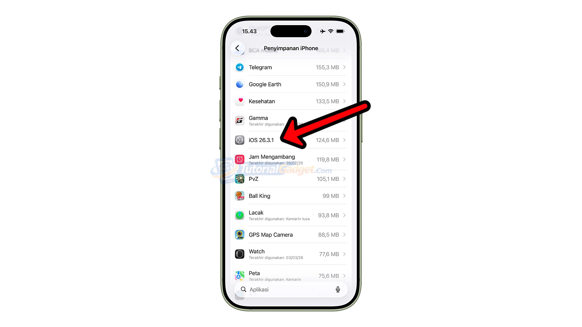 hapus file update ios